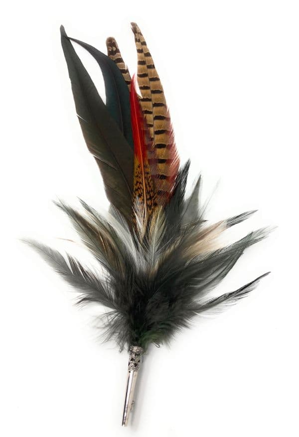 Extra Large Pheasant feather Country Feather Brooch
