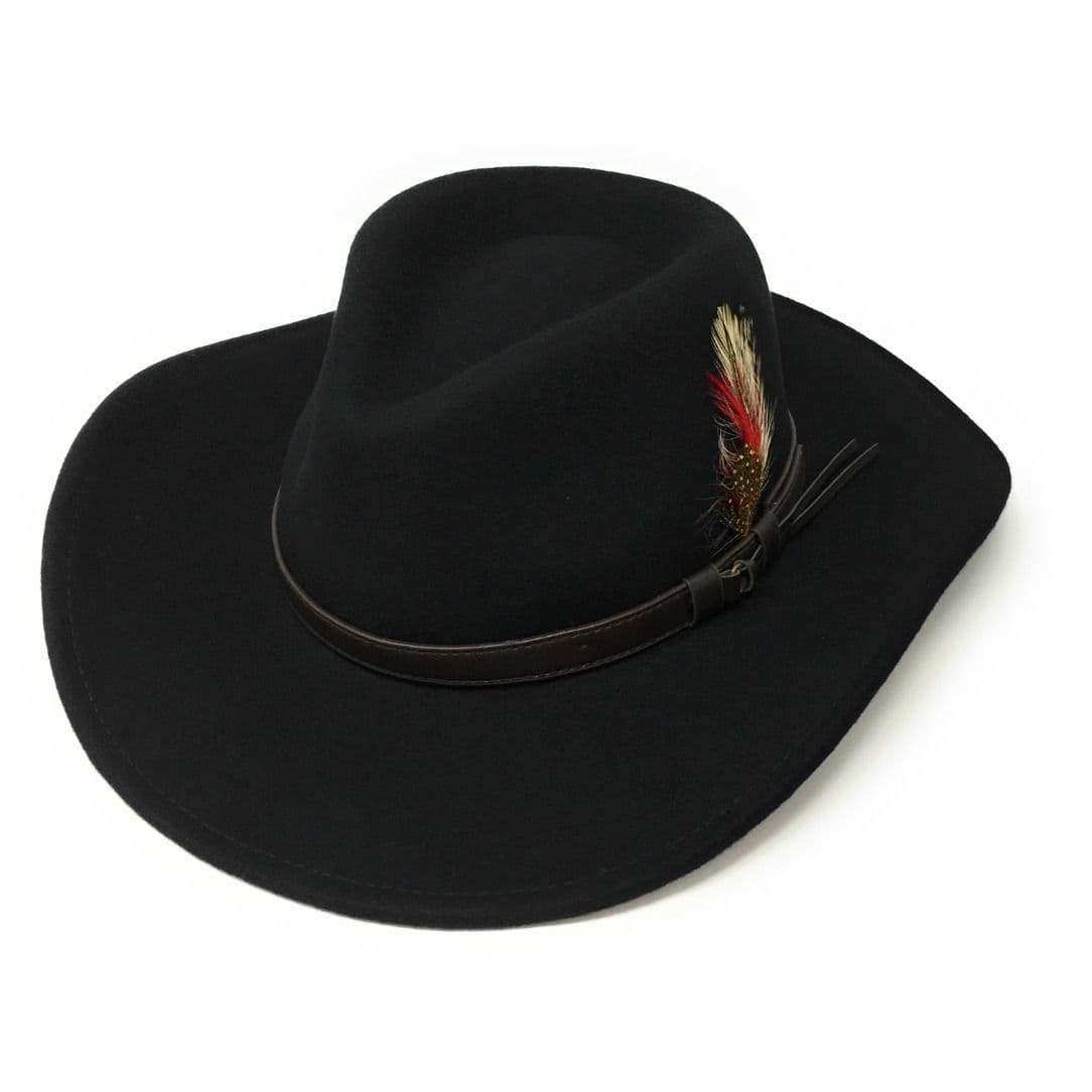 Fedora Cowboy Wide Brimmed Hat Crushable Safari with Removable Feather