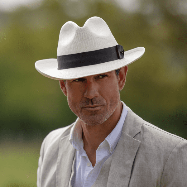 Genuine Authentic  Toquila Straw Panama Hat  Black Band - Kensington Summer Fedora