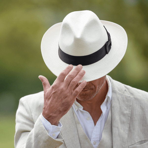Genuine Authentic  Toquila Straw Panama Hat  Black Band - Kensington Summer Fedora
