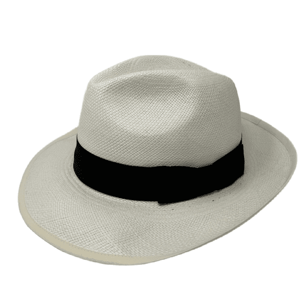 Genuine Authentic  Toquila Straw Panama Hat  Black Band - Kensington Summer Fedora