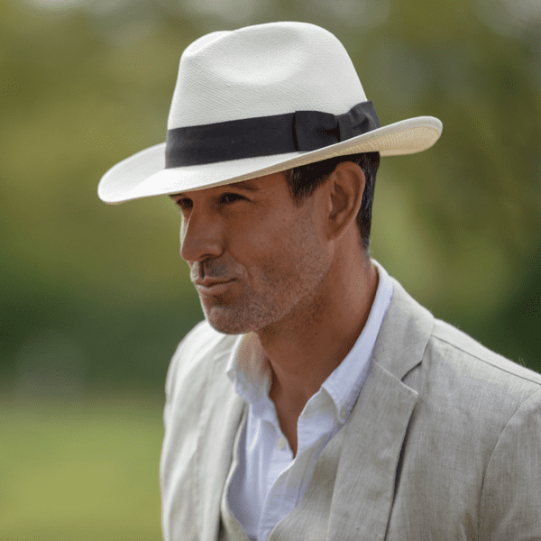 Genuine Authentic  Toquila Straw Panama Hat  Black Band - Kensington Summer Fedora