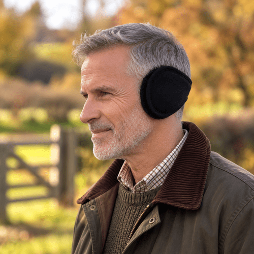 Genuine Sheepskin Back of Head Earmuffs - Black, Brown or Chestnut