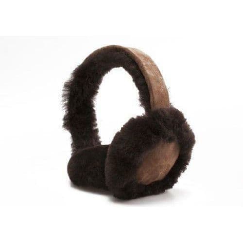 Genuine Sheepskin Earmuffs With Gift Box - Chocolate