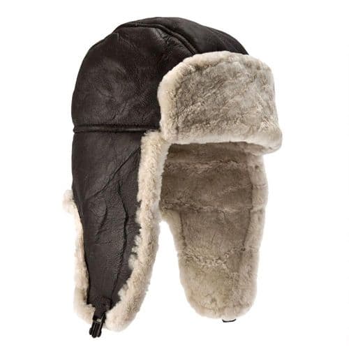 Genuine Sheepskin Leather Hand Crafted Aviator Trapper Hat - Heydon