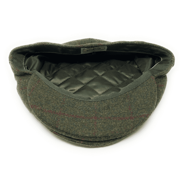 Green Check Tweed Flat Cap