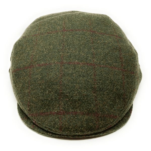 Green Check Tweed Flat Cap