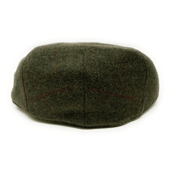 Green Check Tweed Flat Cap