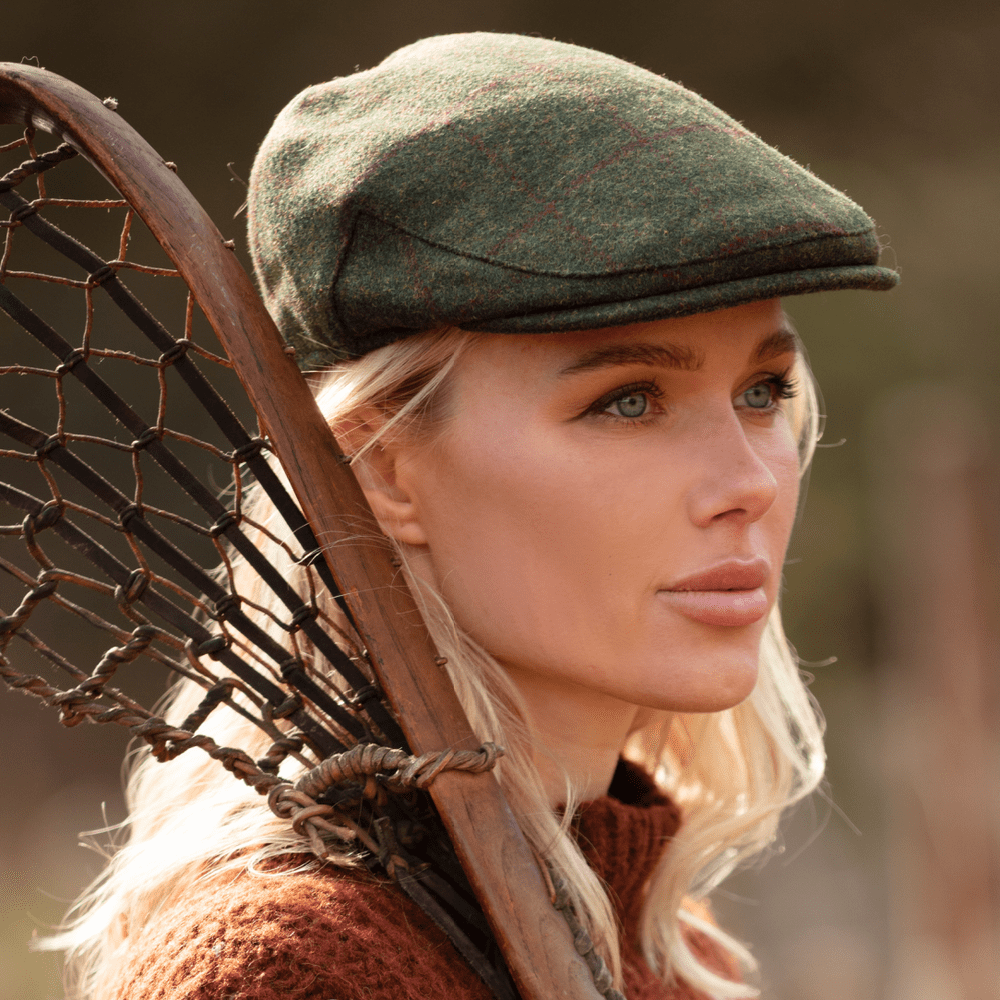 Green tweed flat cap hotsell