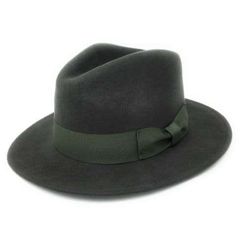 Green Crushable Wool Fedora Hat - Indy