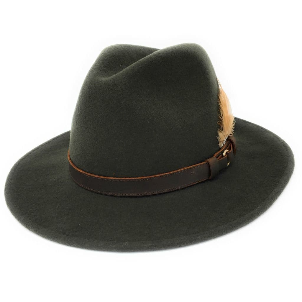 Green Fedora Hat Showerproof Wool Ranger - Main Image