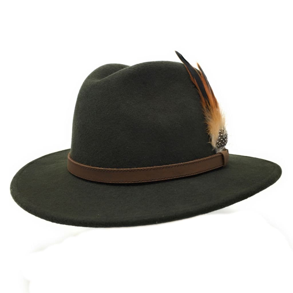 Green Wool Fedora Hat Showerproof Arizona