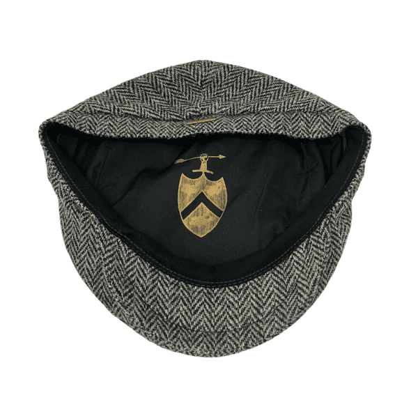 Grey & Black Herringbone Harris Tweed Flat Cap