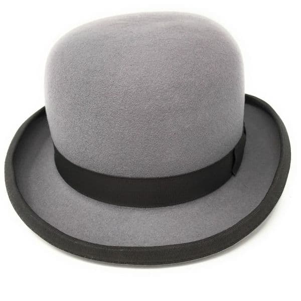 Grey Bowler Hat - Wool Felt