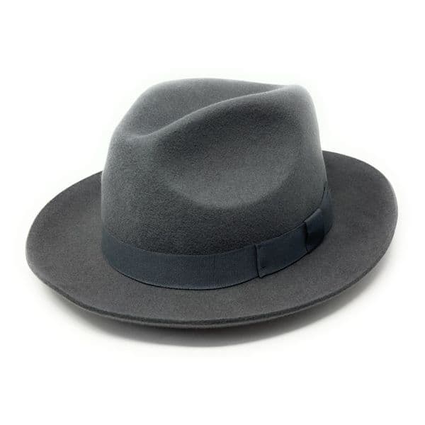 Grey Snap Brim Classic Racing Lined Trilby Hat - Cheltenham
