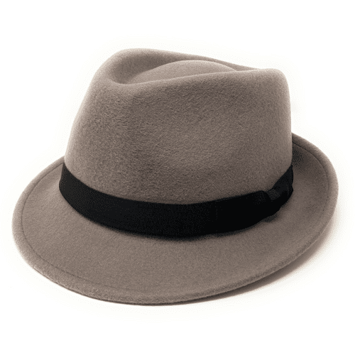 Grey Trilby Hat: Handmade Wool Felt Crushable - Camden