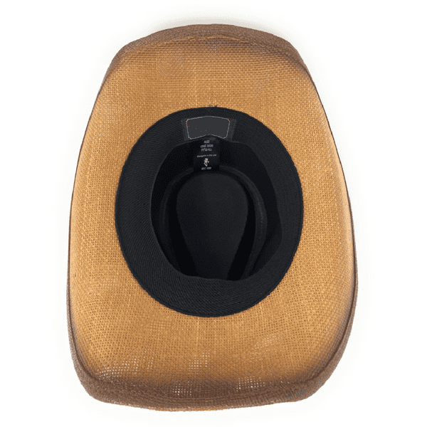 Hard Straw Brown Flower Band Summer Cowboy Hat - Wild Rose