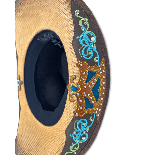 Hard Straw Brown Summer Cowboy hat - Prairie Jewel