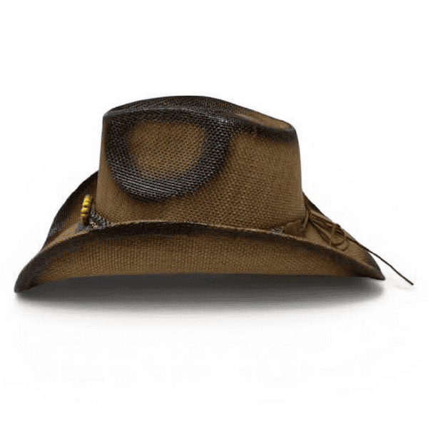 Hard Straw Brown Summer Cowboy Hat - Rainbow Spirit