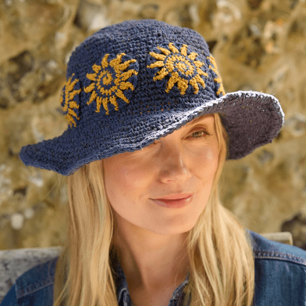 Hemp and Cotton Summer Bucket Hat - Sunshine Denim