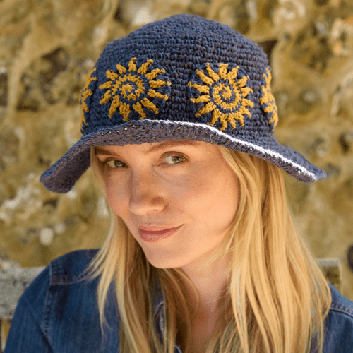 Hemp and Cotton Summer Bucket Hat - Sunshine Denim