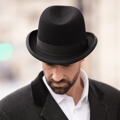 Dark Navy Wool Bowler Hat Lined