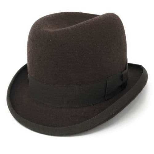 Homburg Hat - Wool - Brown