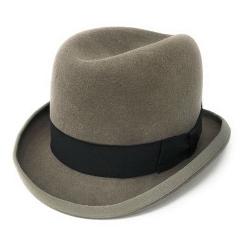 Homburg Hat - Wool - Grey - Small 55cm