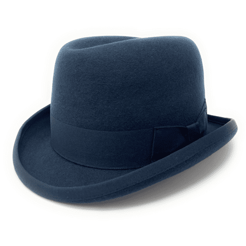Homburg Hat - Wool - Navy Blue