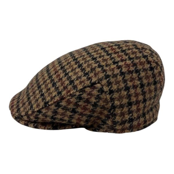 Houndstooth Tweed Flat Cap