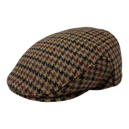 Houndstooth Tweed Flat Cap