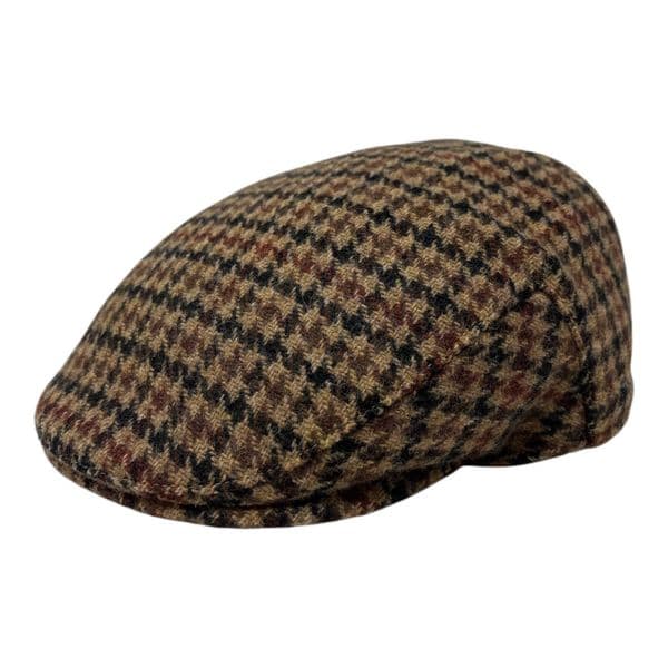 Houndstooth Tweed Flat Cap