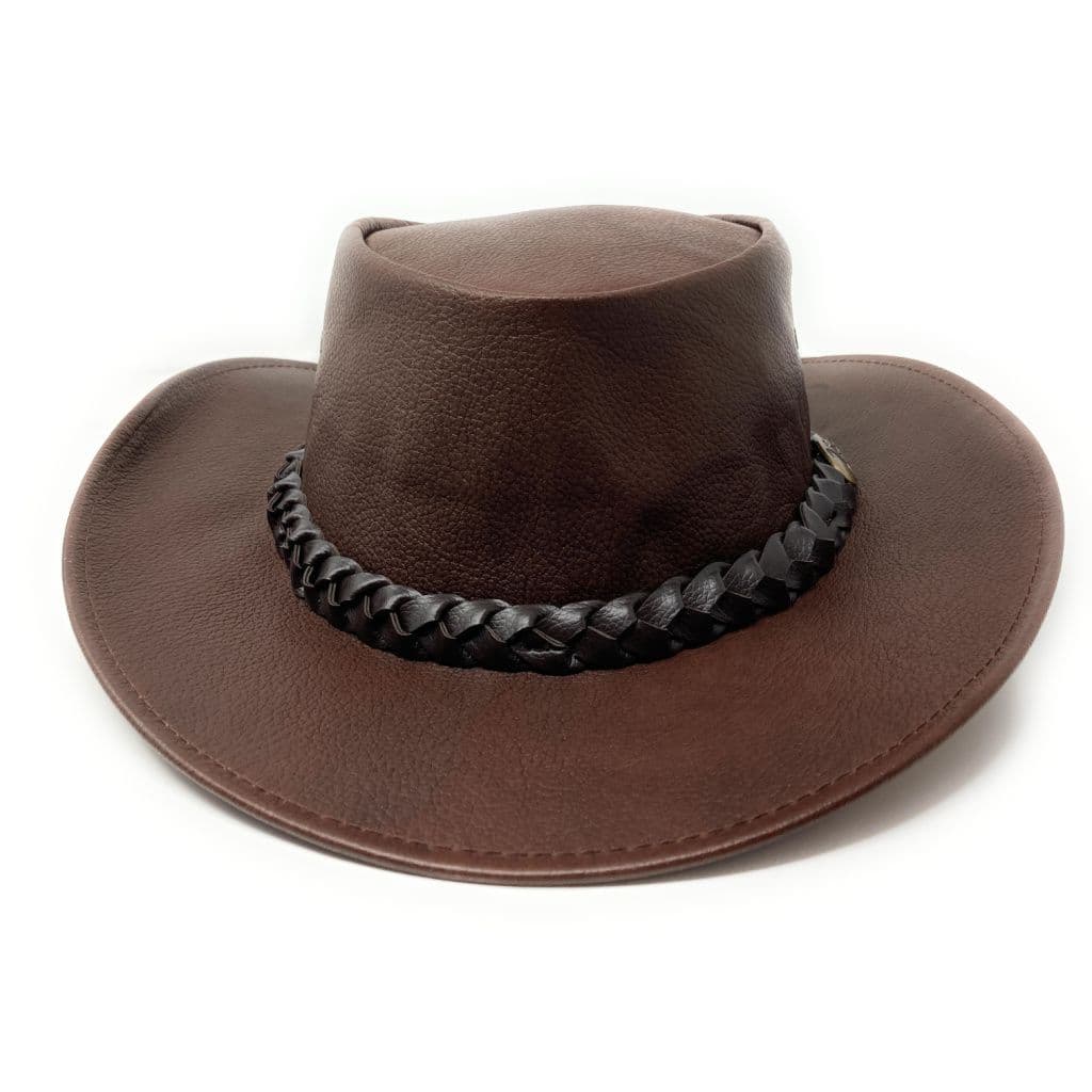 Jacaru 1001P Premium Kangaroo Leather Hat Brown