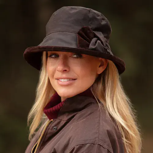 Large Brim Showerproof Bucket Hat - Brown - Zara