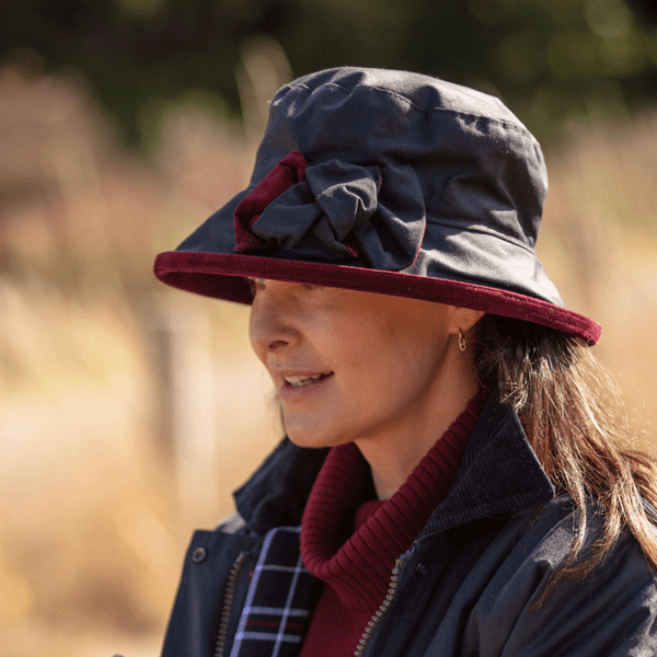 Large Brim Showerproof Bucket Hat - Navy, Brown, Black, Green - Zara