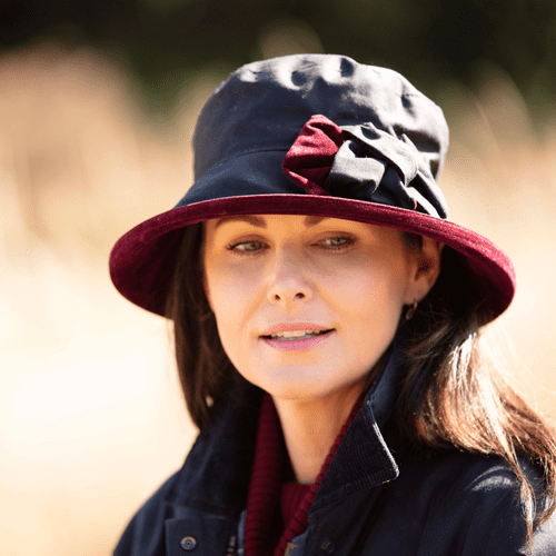 Large Brim Showerproof Bucket Hat - Navy, Brown, Black, Green - Zara