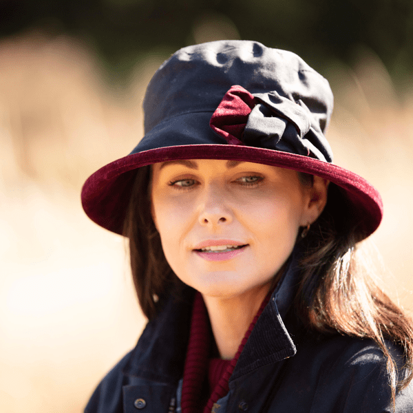Large Brim Showerproof Bucket Hat - Navy, Brown, Black, Green - Zara
