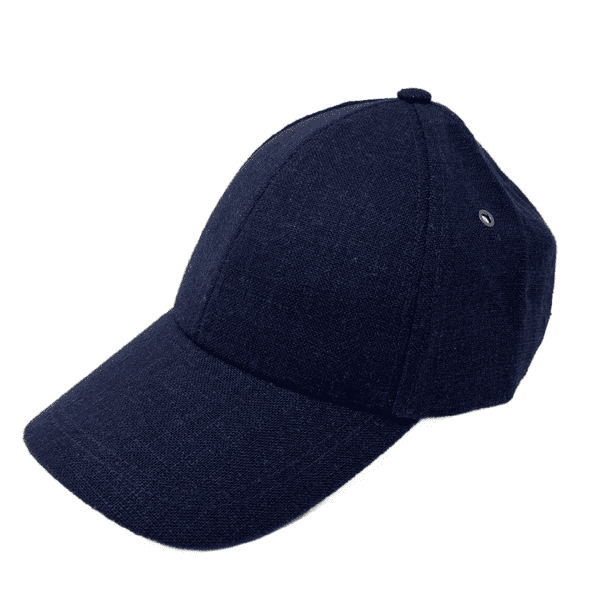 Light Linen Summer Baseball Cap - Navy Blue