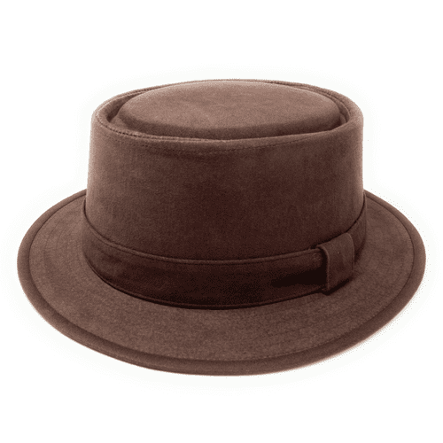 Lined Brown Suede Pork Pie Hat