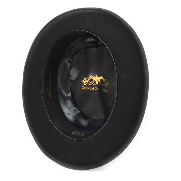 Lined Pork Pie Hat -  Premium Wool, Fabric Protected