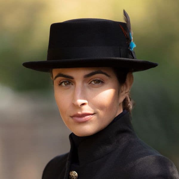 Lined Pork Pie Hat -  Premium Wool, Fabric Protected