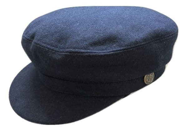 Melton Wool Breton Barge Cap with removable rope