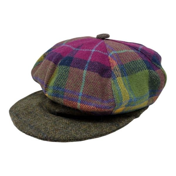 Multi Mixed Colour Tweed 8 piece Bakerboy/Newsboy Cap