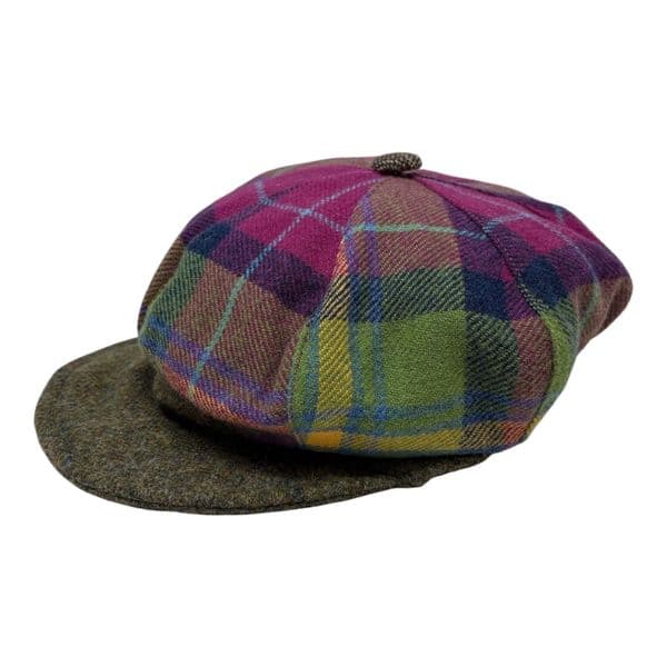 Multi Mixed Colour Tweed 8 piece Bakerboy/Newsboy Cap