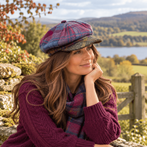 Multicolour Blue 8 piece Bakerboy/Newsboy Cap