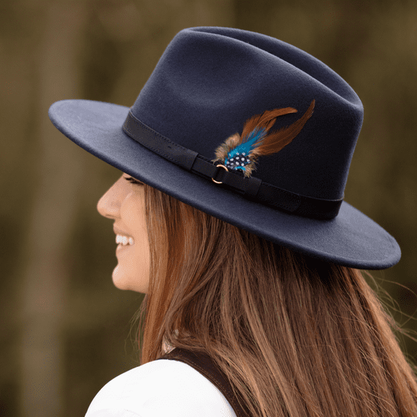 Navy Blue Fedora Hat, Showerproof, Wool - Ranger