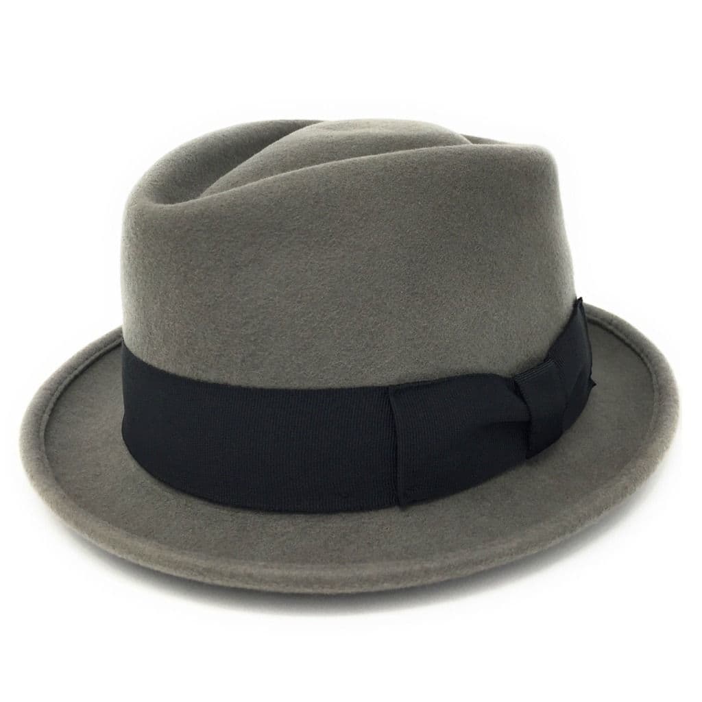 Navy Blue Pork Pie/Trilby Hat - Diamond Crown Lined Premium Wool display picture 1