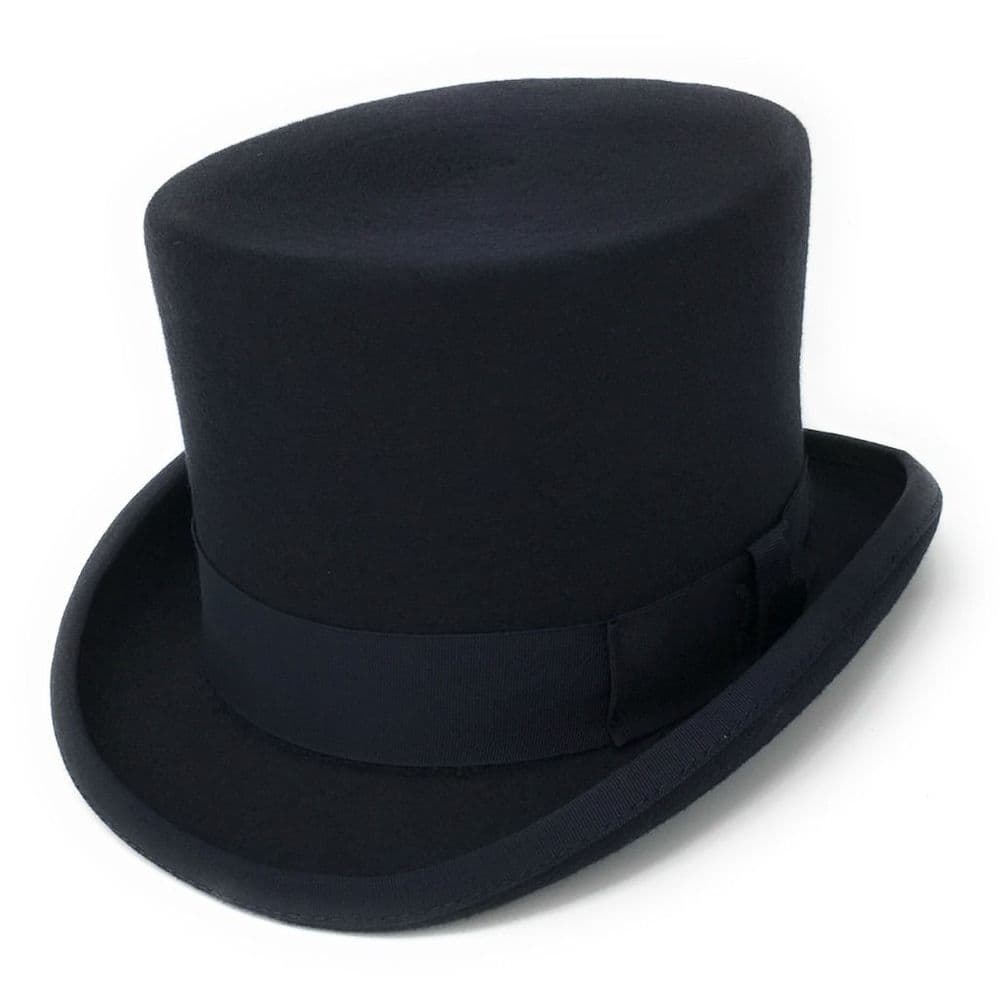 Navy Blue Traditional Top Hat Wool Felt