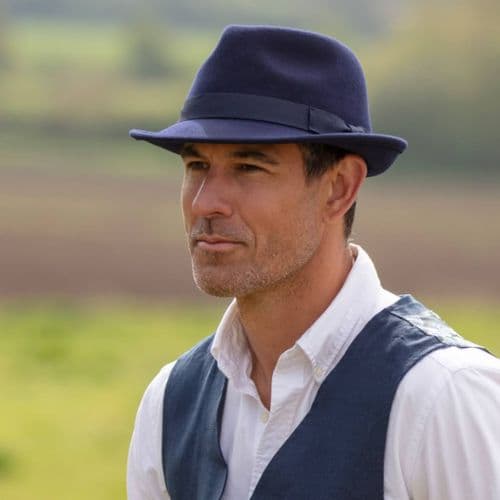 Navy Blue Trilby Hat - Camden