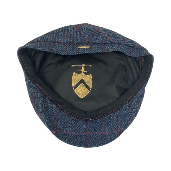 Navy  Herringbone Harris Tweed Flat Cap